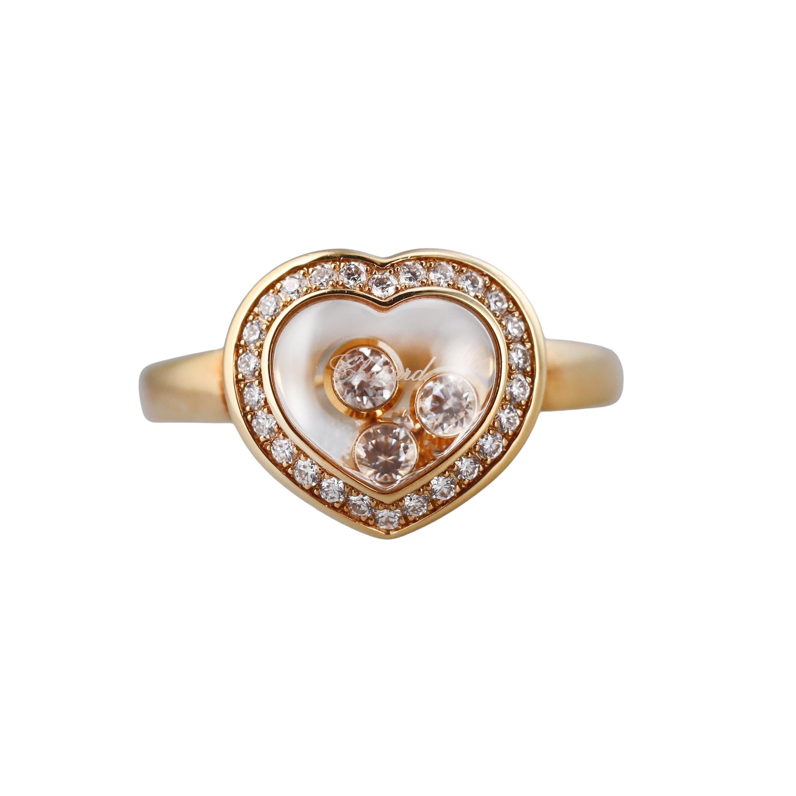 Chopard Happy Hearts Diamond Gold Ring 829203-0039