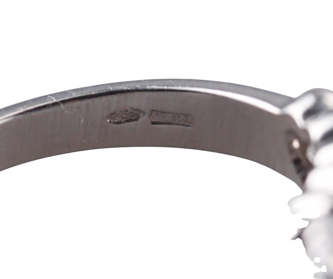 Platinum Heart Diamond Wedding Half Band Ring