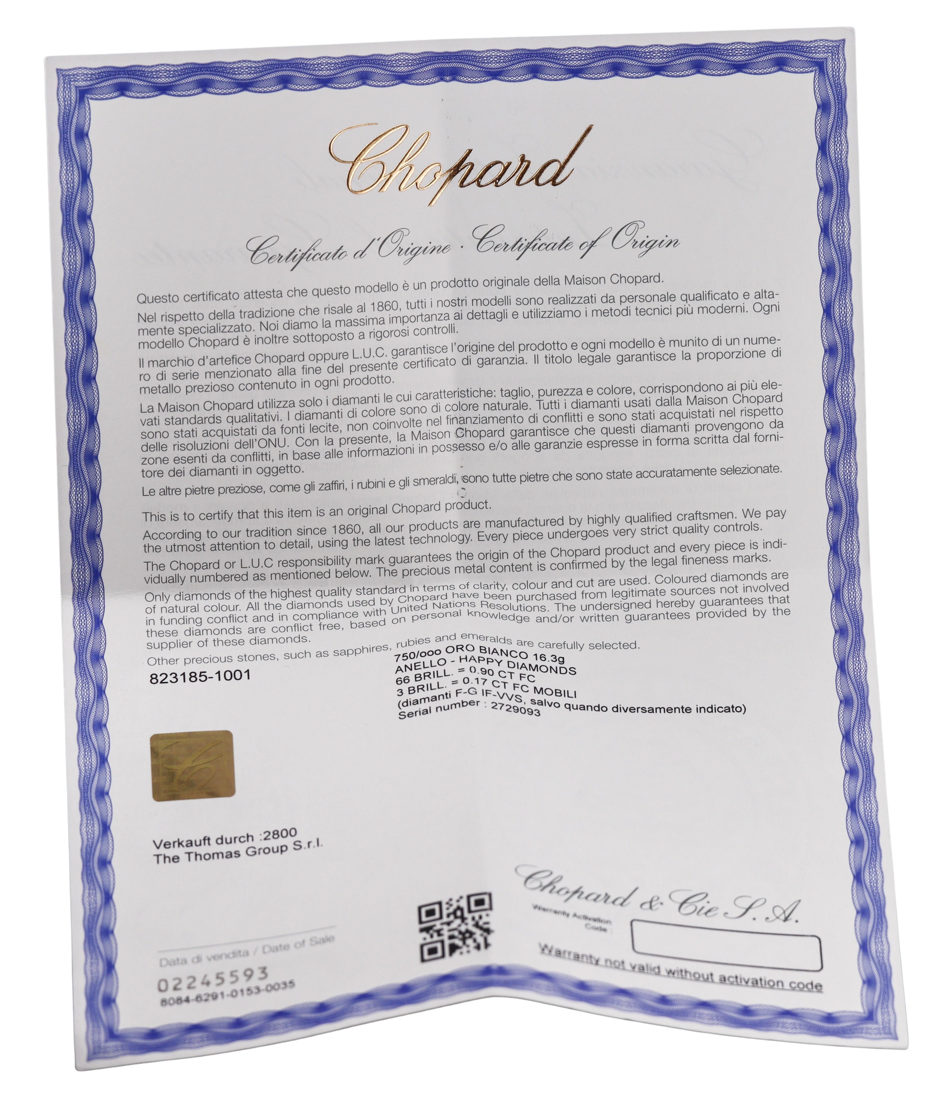 Chopard Happy Hearts Diamond Gold Ring 823185-1001