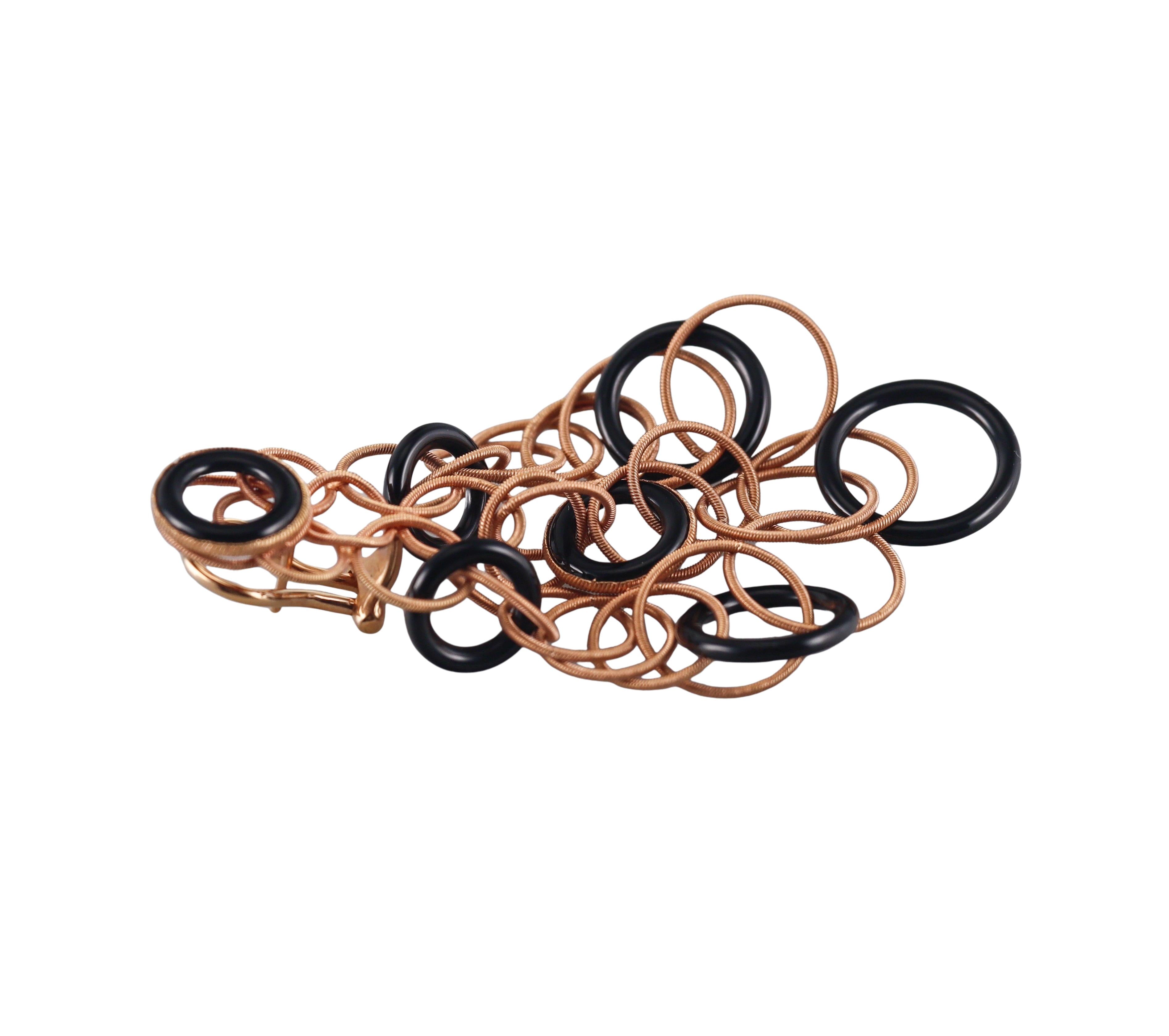 Buccellati Hawaii Rose Gold Onyx Earrings