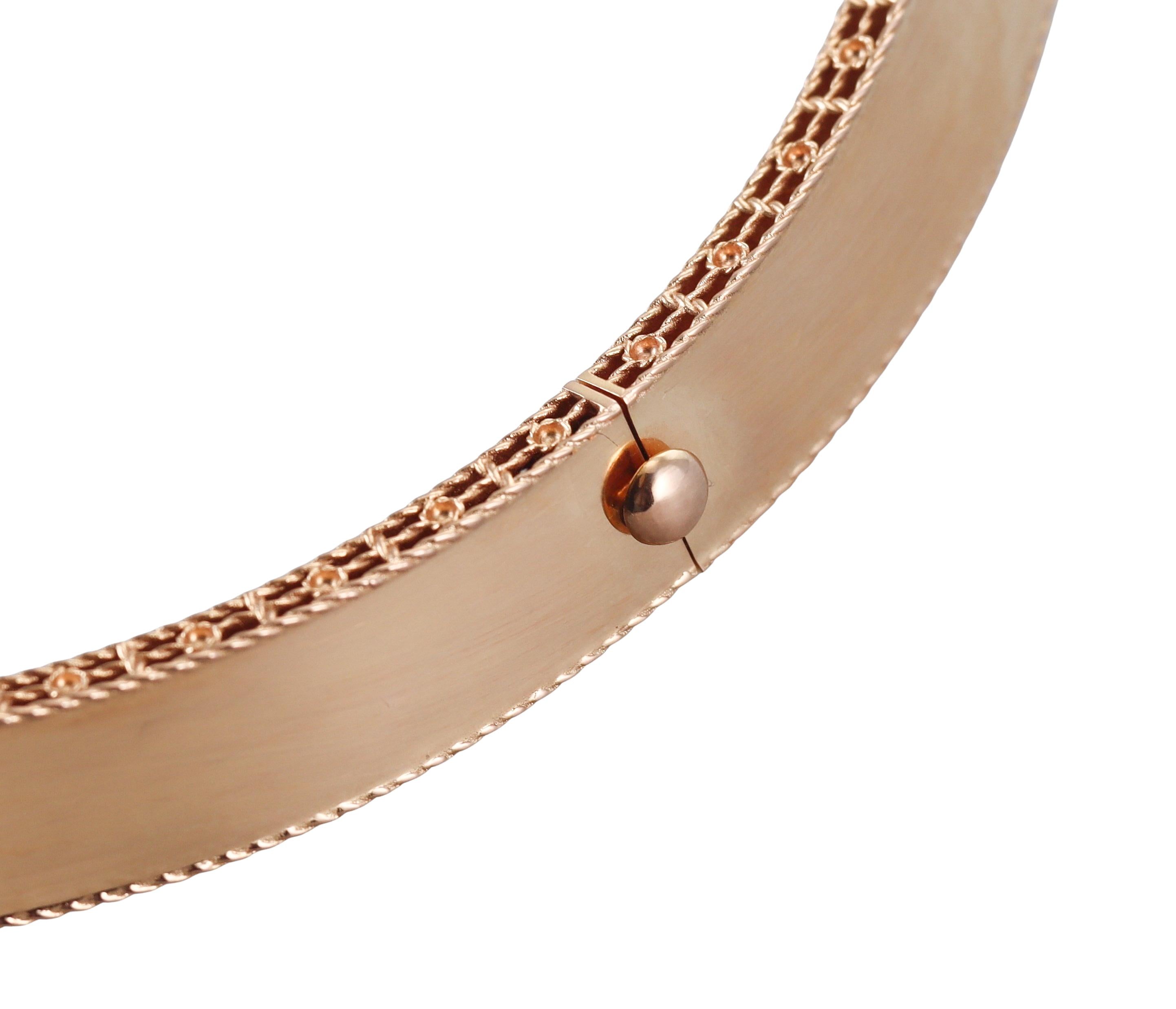 Roberto Coin Venetian Princess Black & White Diamond Rose Gold Collar Necklace