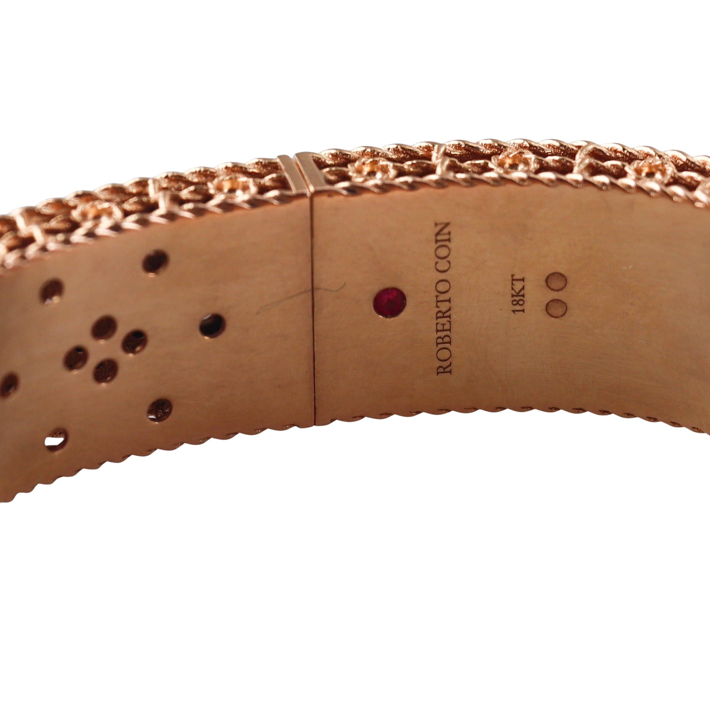 Roberto Coin Princess Black White Diamond Rose Gold Bracelet