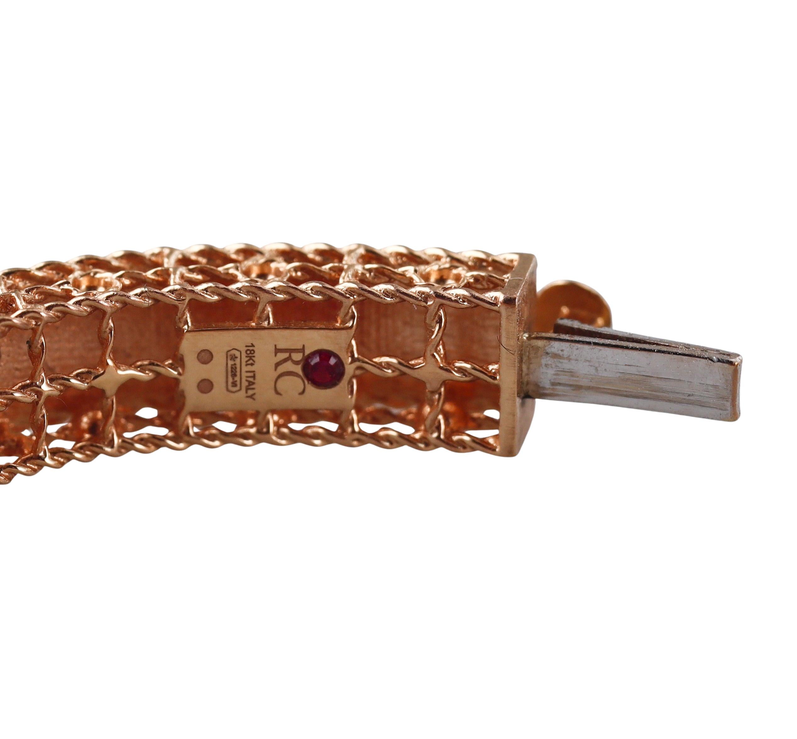 Roberto Coin Princess Rose Gold Diamond Bracelet