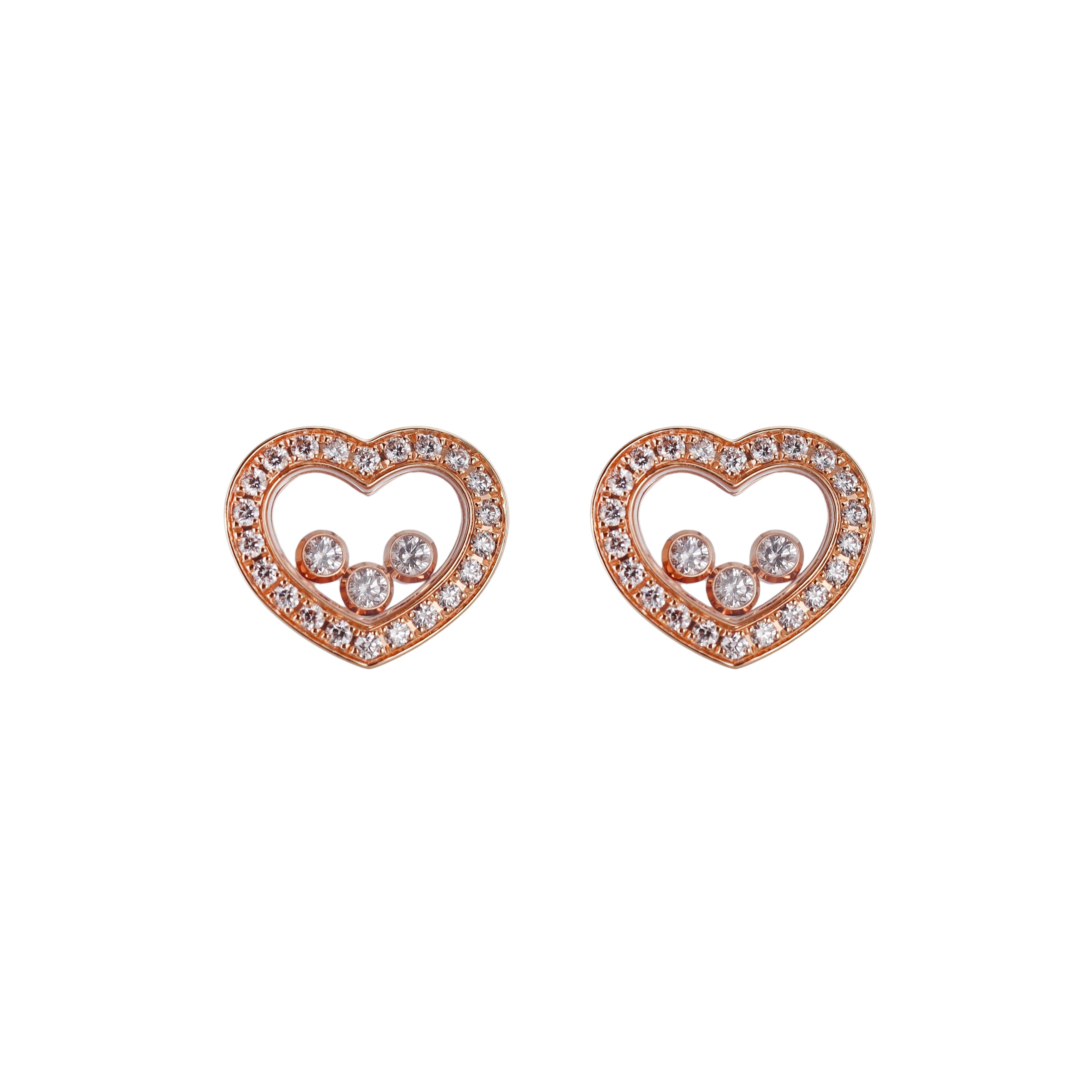 Chopard Happy Hearts Diamond Gold Earrings 83A611-5201