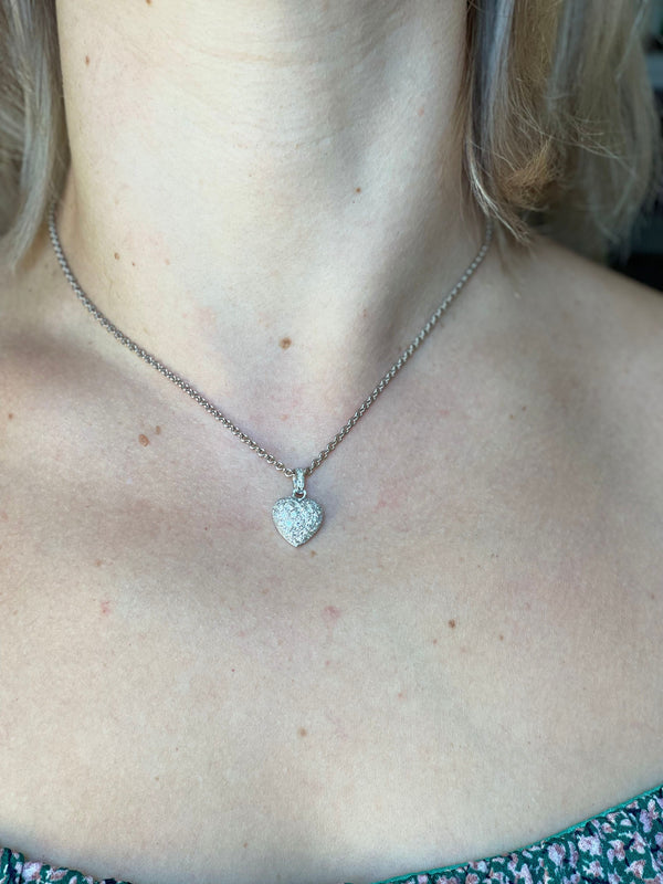 Cartier Diamond Gold Heart Pendant Necklace