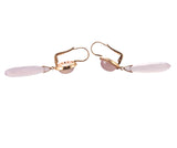Mimi Milano Gold Rose Quartz Moonstone Diamond Drop Earrings