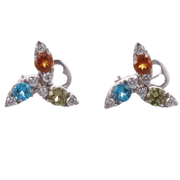 Pasquale Bruni Gold Diamond Citrine Peridot Topaz Earrings