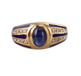Faberge Gold Sapphire Diamond Ring