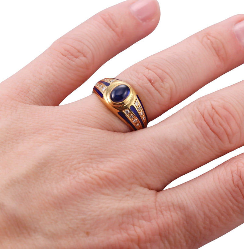 Faberge Gold Sapphire Diamond Ring