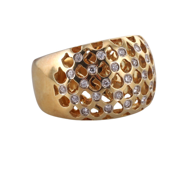 Italian Modern Gold Diamond Dome Ring