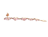 Mimi Milano Gold Rose Quartz Long Drop Earrings