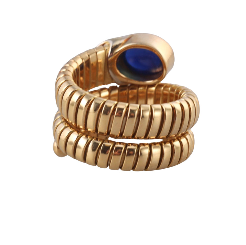 Gold 2.70ct Sapphire Diamond Tubogas Wrap Ring