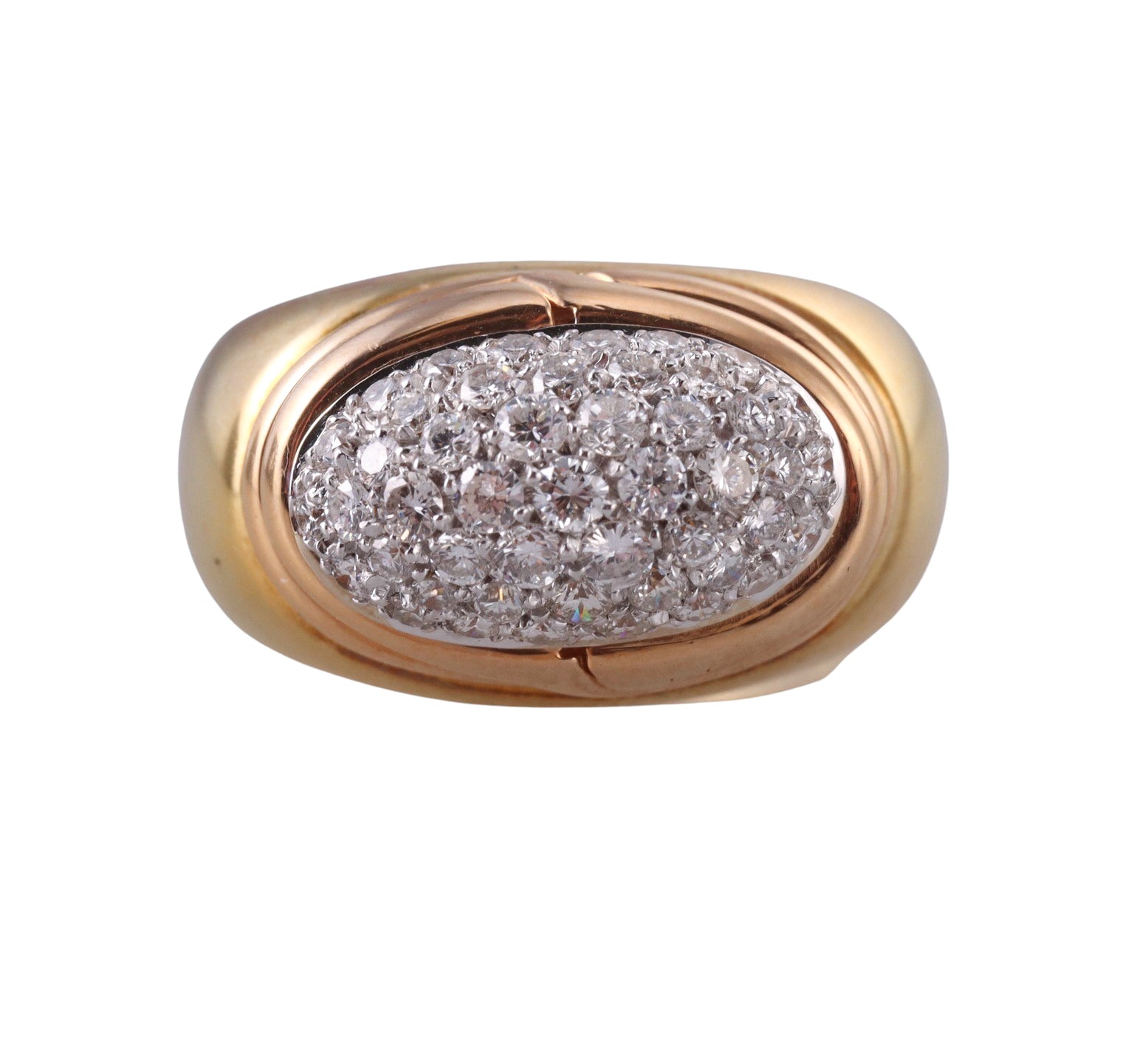 Italian Modern Gold Diamond Dome Ring