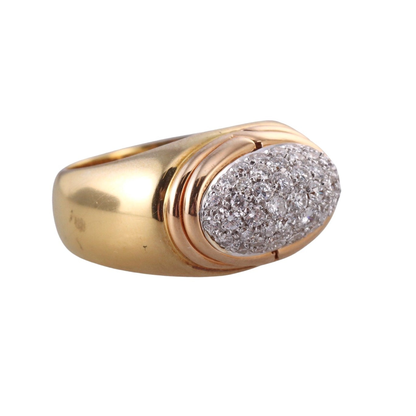 Italian Modern Gold Diamond Dome Ring