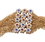 Pasquale Bruni Gold Diamond Sapphire Ruby Multi Strand Choker Necklace