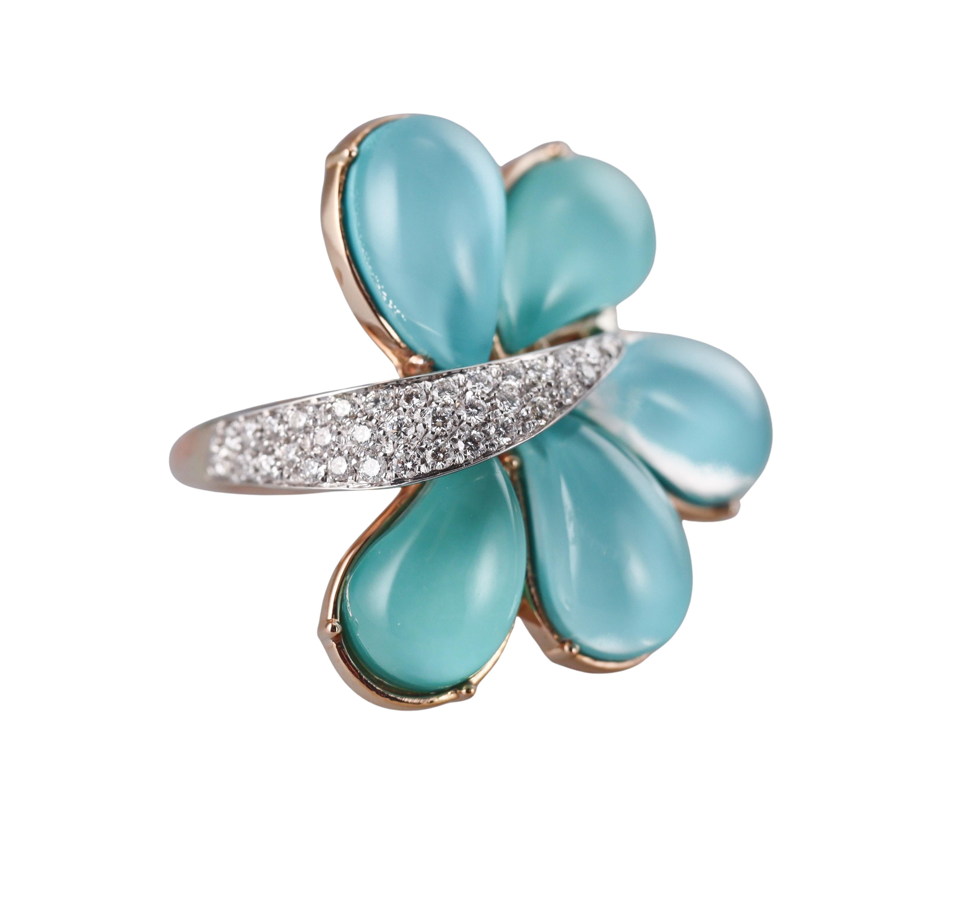 Tavanti 18k Gold Diamond Turquoise Ring