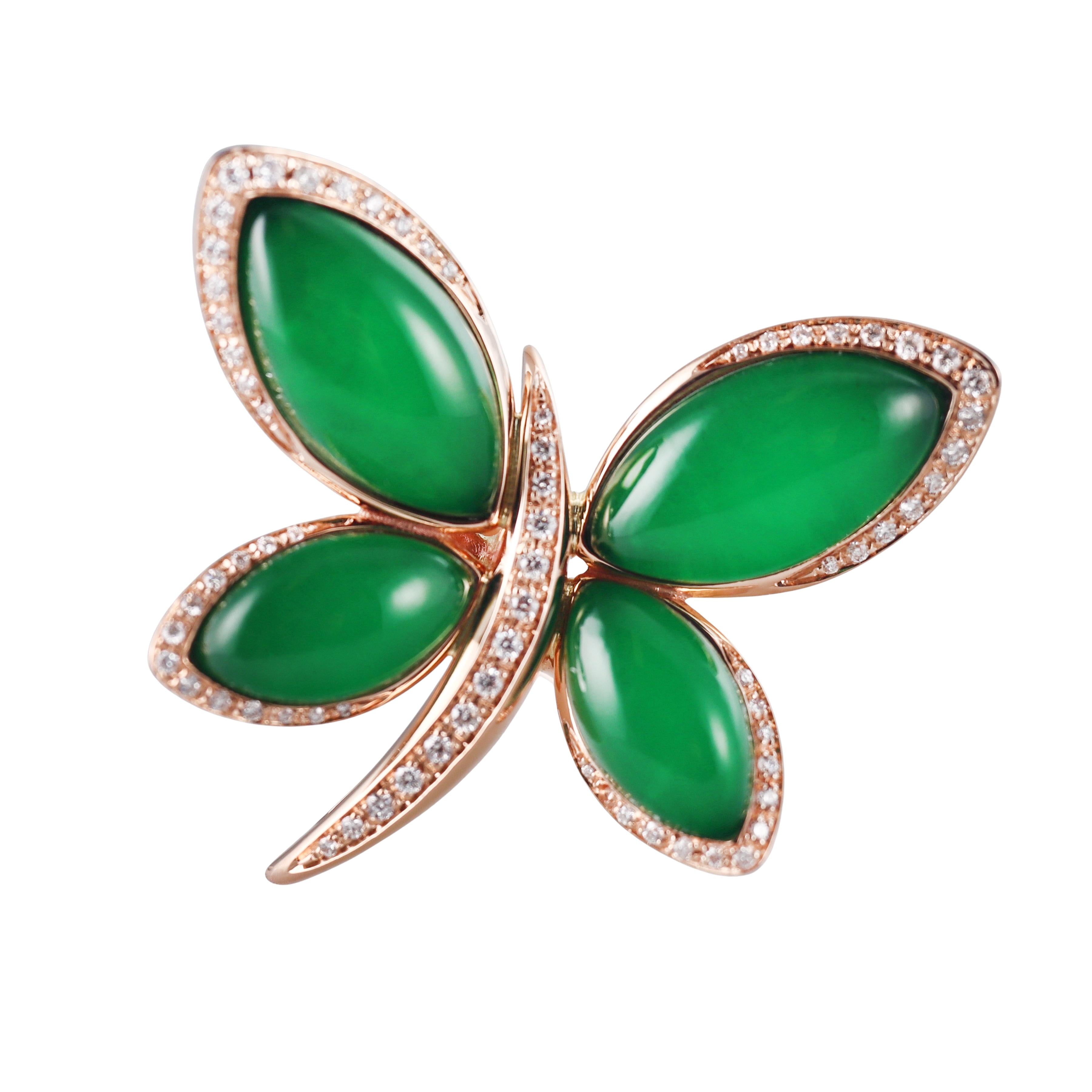 Tavanti 18k Gold Diamond Aventurine Butterfly Ring