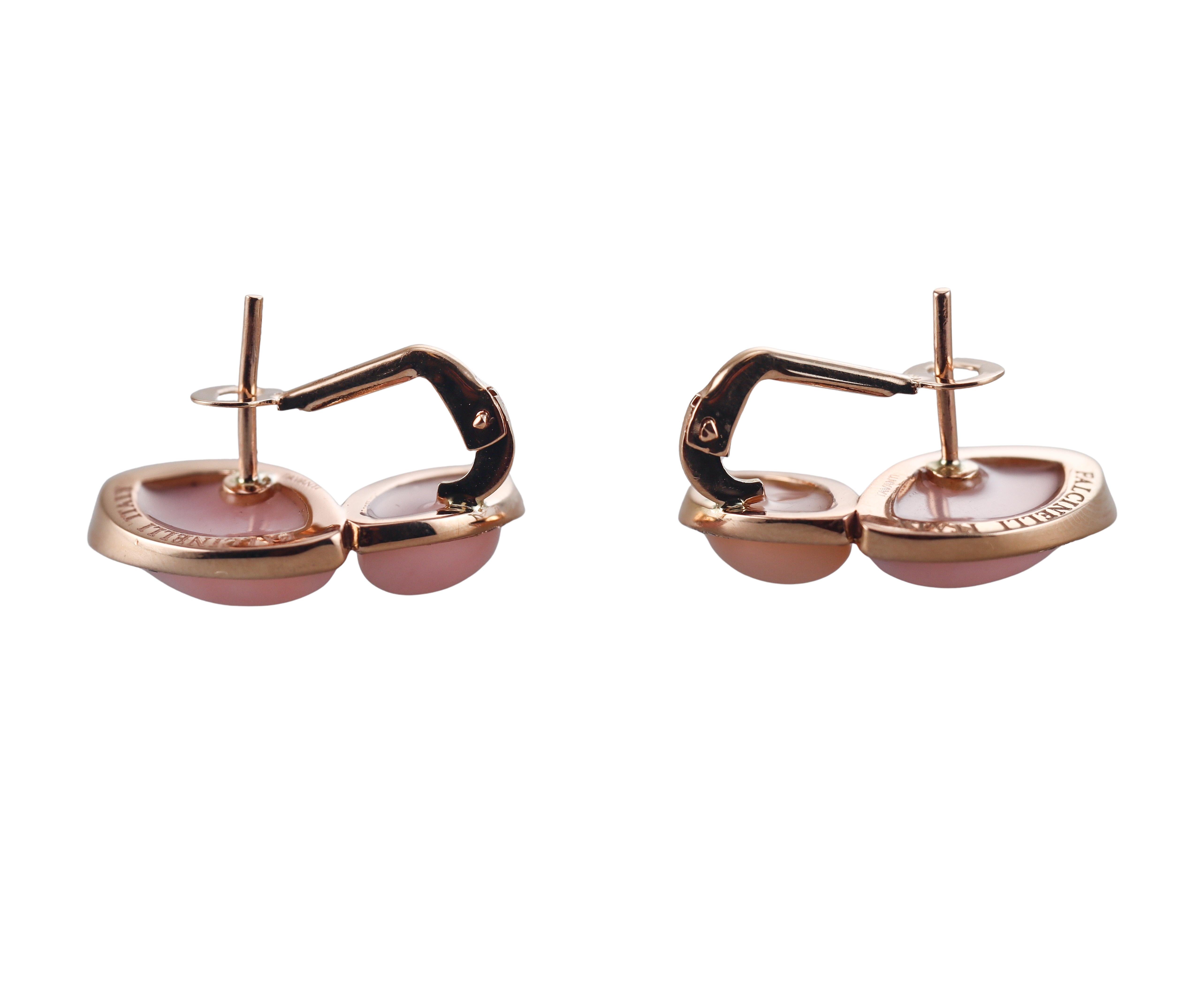 Tavanti 18k Gold Diamond Pink Opal Butterfly Earrings