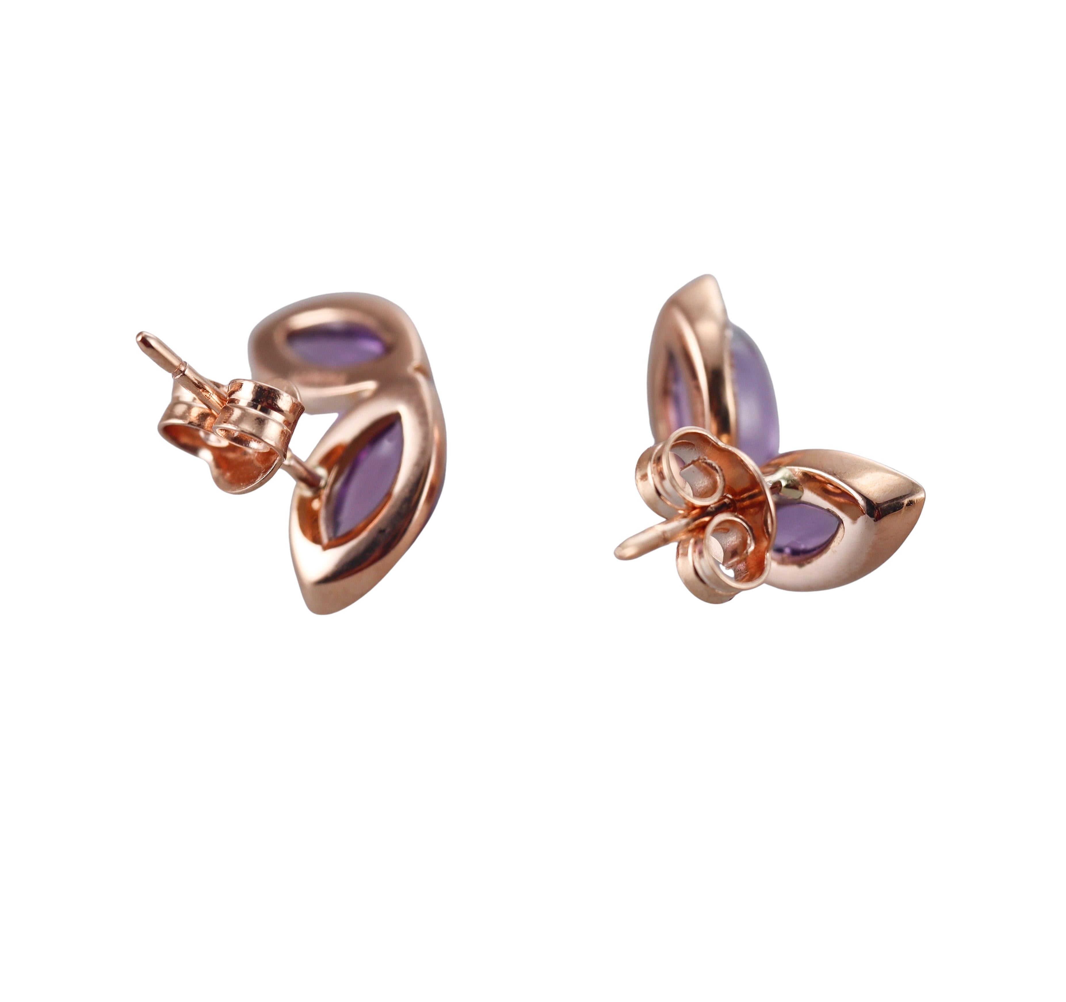 Tavanti 18k Gold Diamond Amethyst Small Earrings