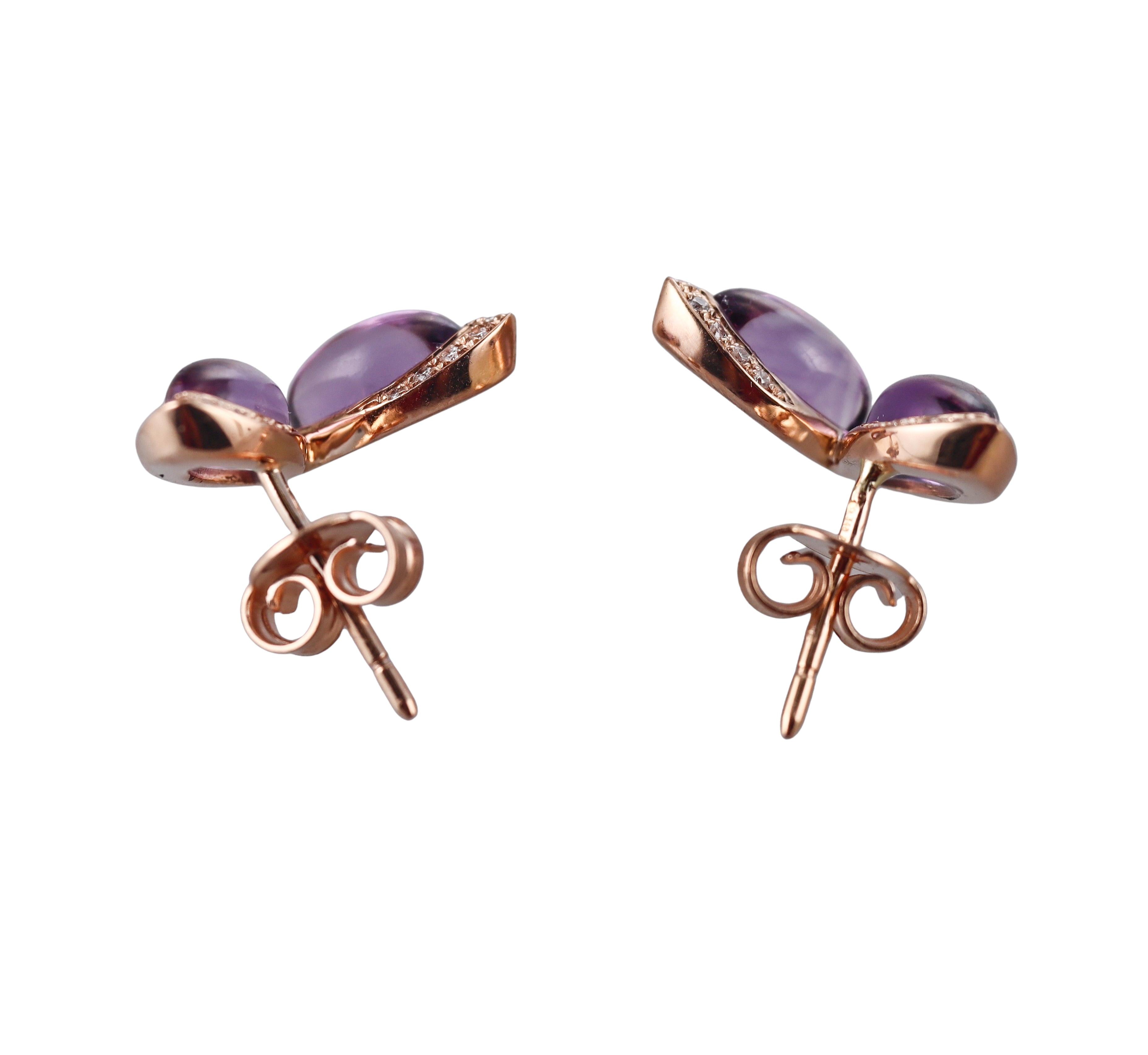 Tavanti 18k Gold Diamond Amethyst Small Earrings