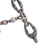 Konstantino Kleos Silver Gold Gemstone Charm Bracelet