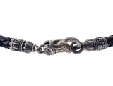 Konstantino Santorini Silver Leather Hematite Crystal Pendant Necklace