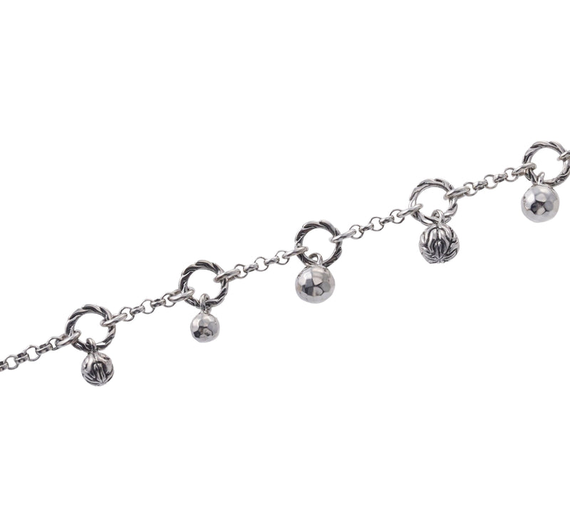 John Hardy Classic Chain Sterling Silver Hammered Bead Bracelet