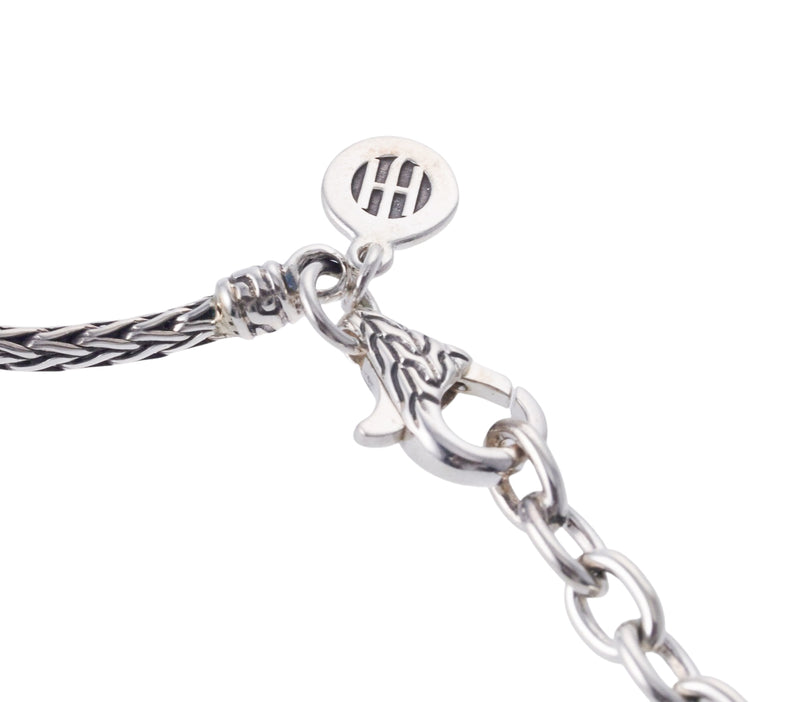 John Hardy Classic Chain Rubelite Diamond Sterling Silver Collar Necklace