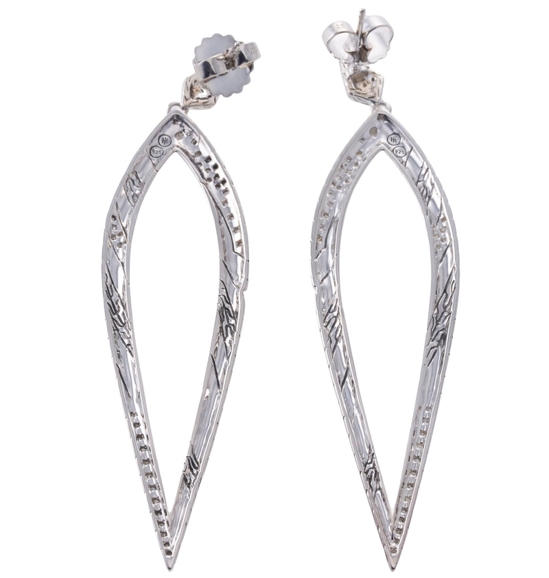 John Hardy Lahar Diamond Sterling Silver Long Earrings