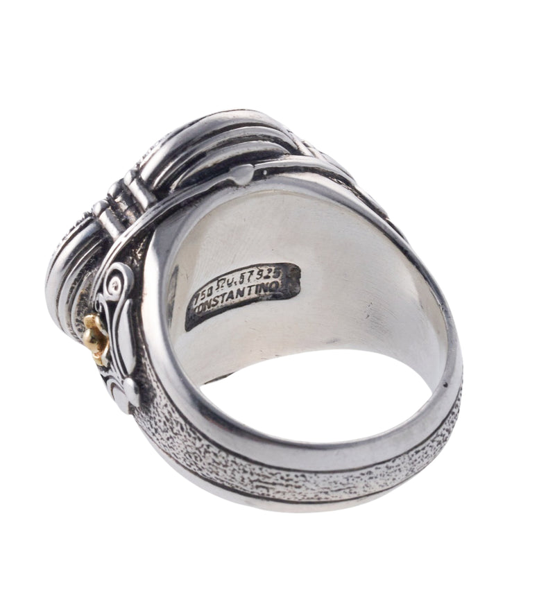Konstantino Gold Silver Garnet Ring