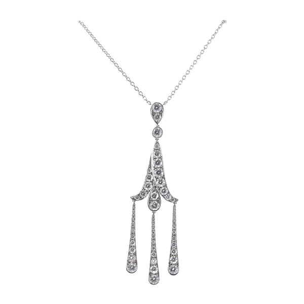 Tiffany & Co Diamond Platinum Pendant Necklace