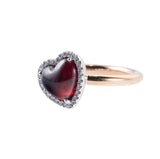Mimi Milano Juliet Heart Garnet Diamond Gold Ring