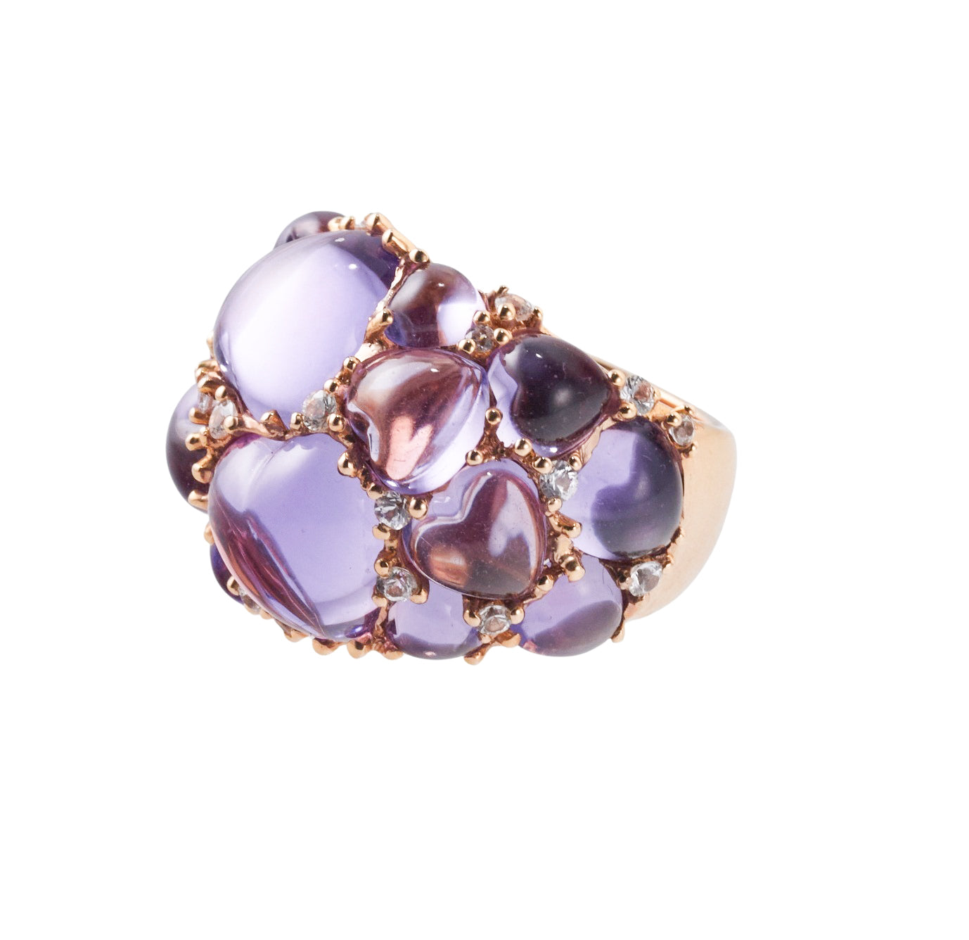 Mimi Milano Amethyst Sapphire Gold Dome Ring