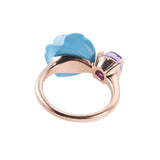 Mimi Milano Grace Turquoise Amethyst Flower Gold Ring