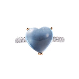 Mimi Milano Juliet Blue Topaz Diamond Gold Heart Ring
