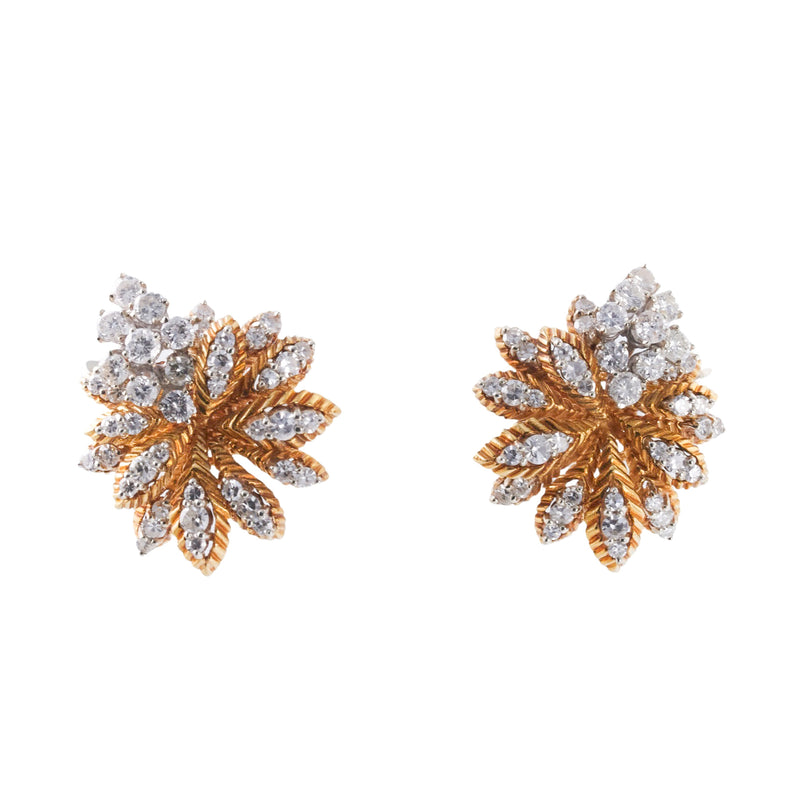 1960s Diamond Gold Earrings