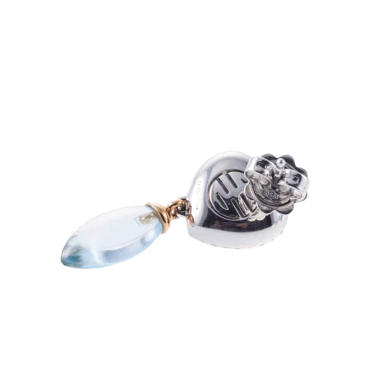 Mimi Milano Juliet Heart Topaz Diamond Gold Drop Earrings