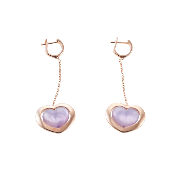 Mimi Milano Juliet Heart Amethyst Gold Drop Earrings