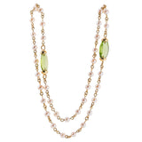 Mimi Milano Nagai Peridot Pearl Gold Long Necklace