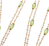 Mimi Milano Nagai Peridot Pearl Gold Long Necklace