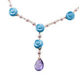 Mimi Milano Grace Turquoise Amethyst Pearl Diamond Gold Pendant Necklace