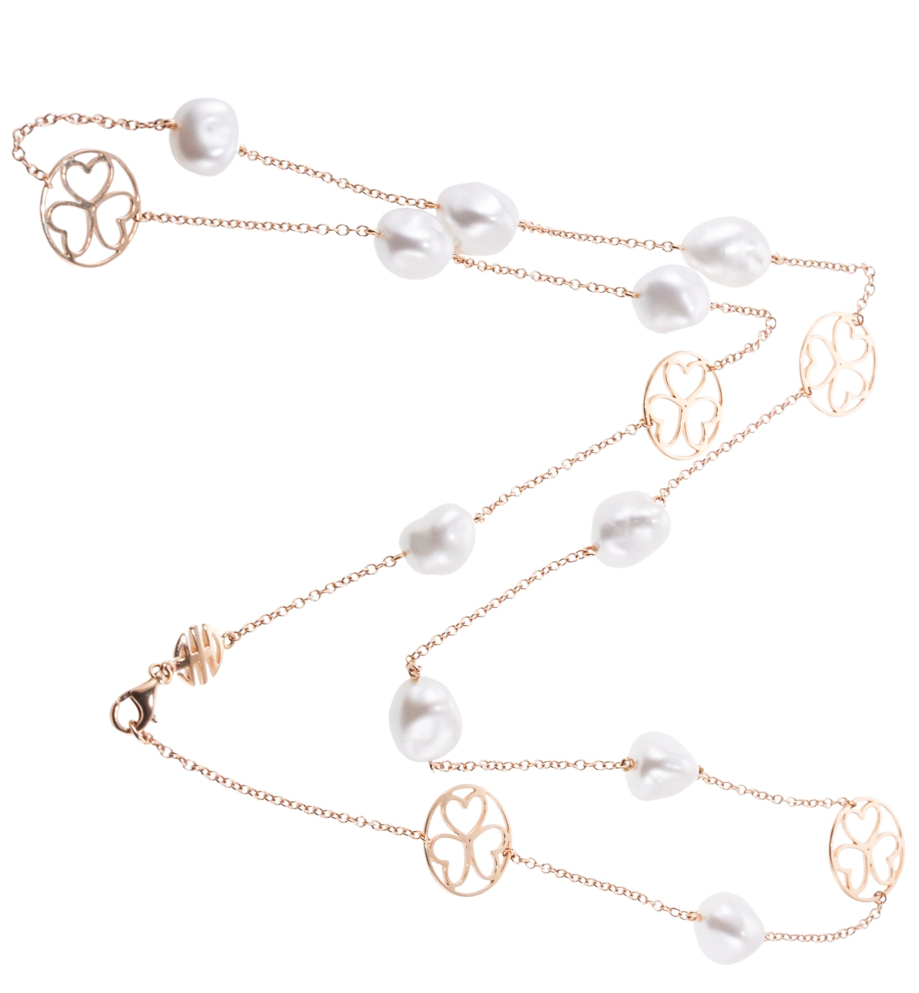 Mimi Milano Blanche Pearl Gold Station Necklace