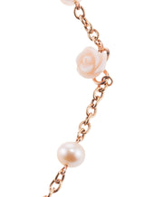 Mimi Milano Grace Pearl Coral Gold Rose Flower Necklace