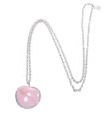 Mimi Milano Aurora Pink Mother of Pearl Diamond Gold Pendant Necklace