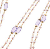 Mimi Milano Nagai Pearl Amethyst Gold Long Necklace