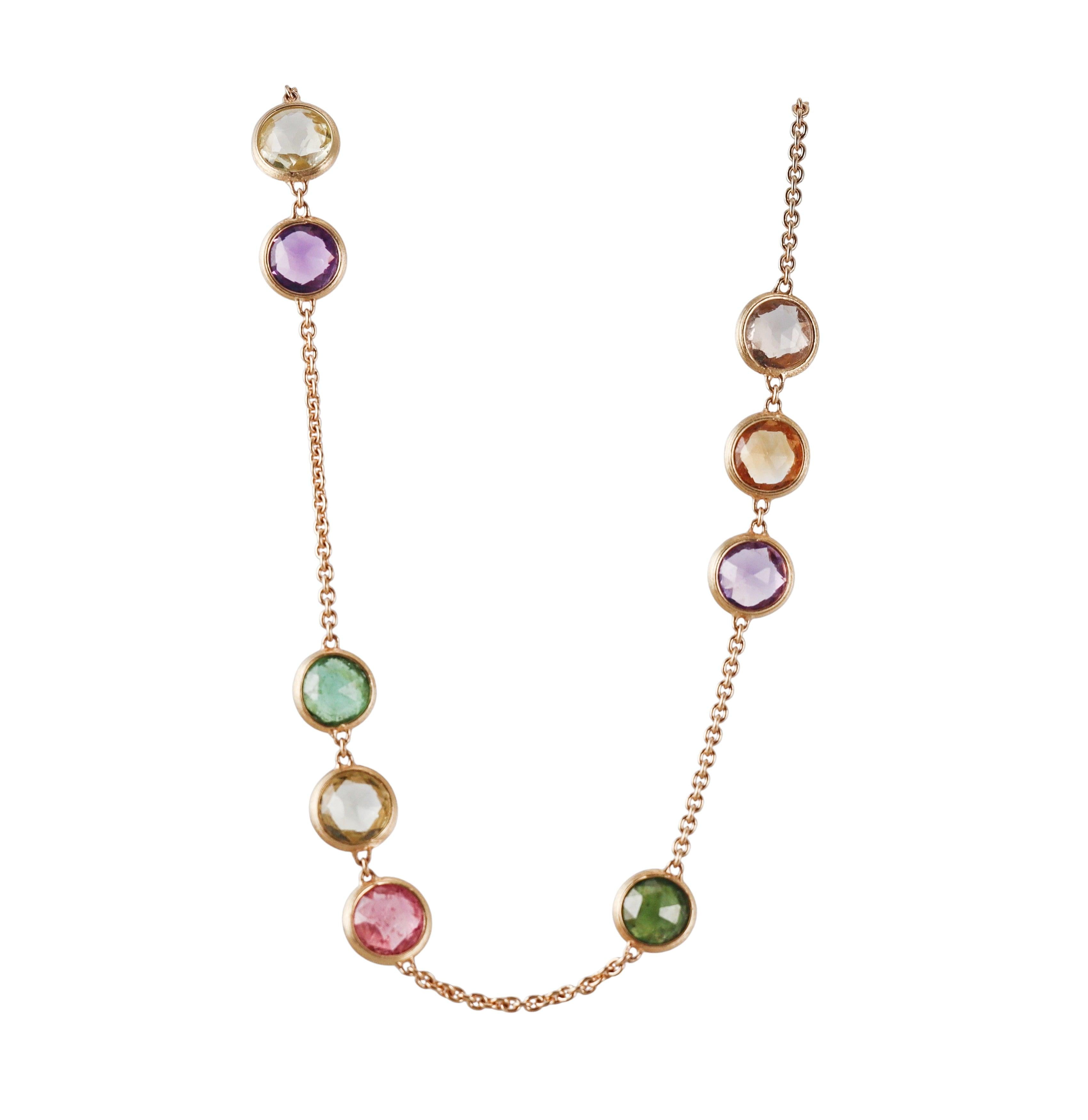 Marco Bicego Jaipur Multi Gemstone Gold Long Necklace