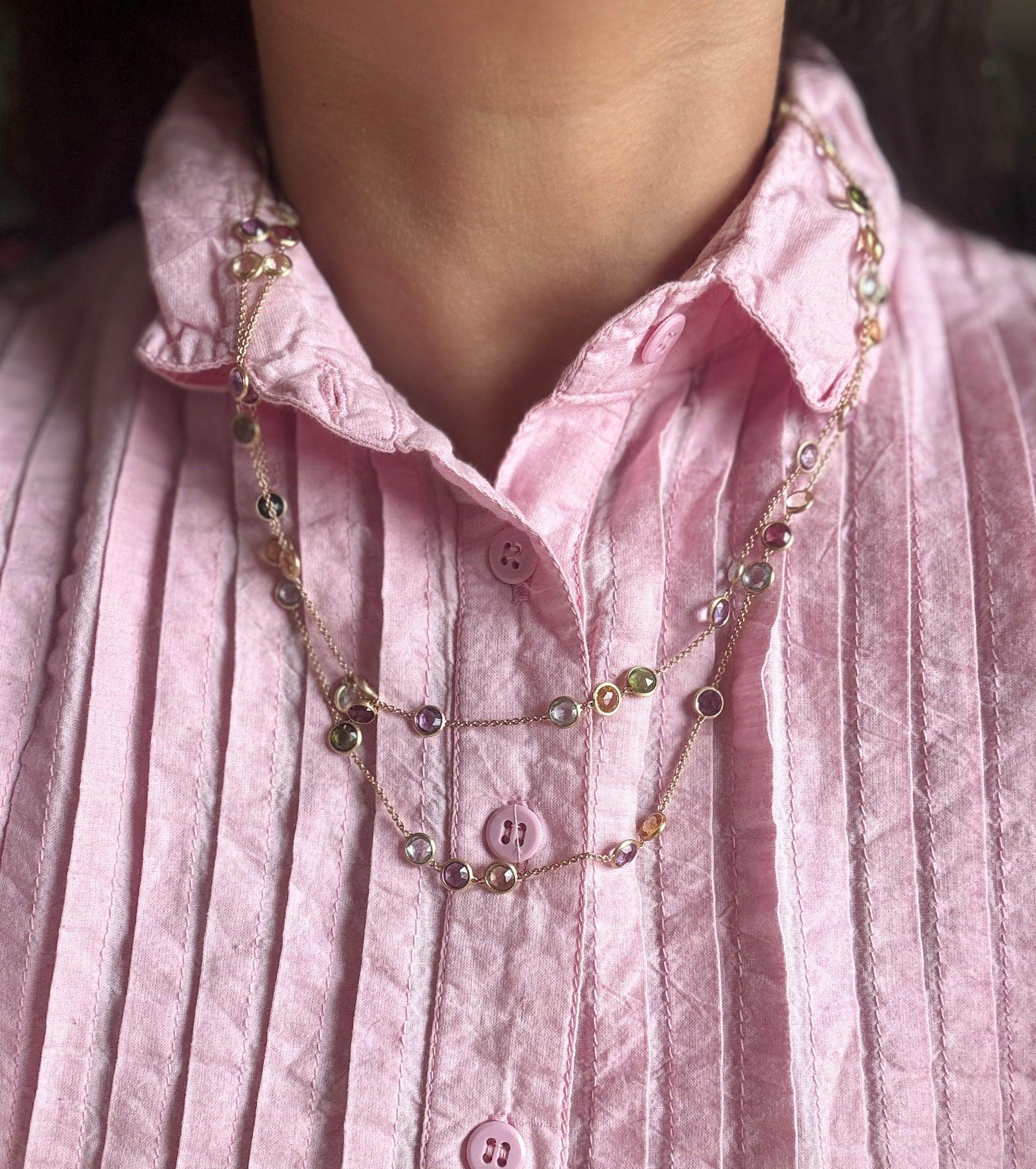 Marco Bicego Jaipur Multi Gemstone Gold Long Necklace