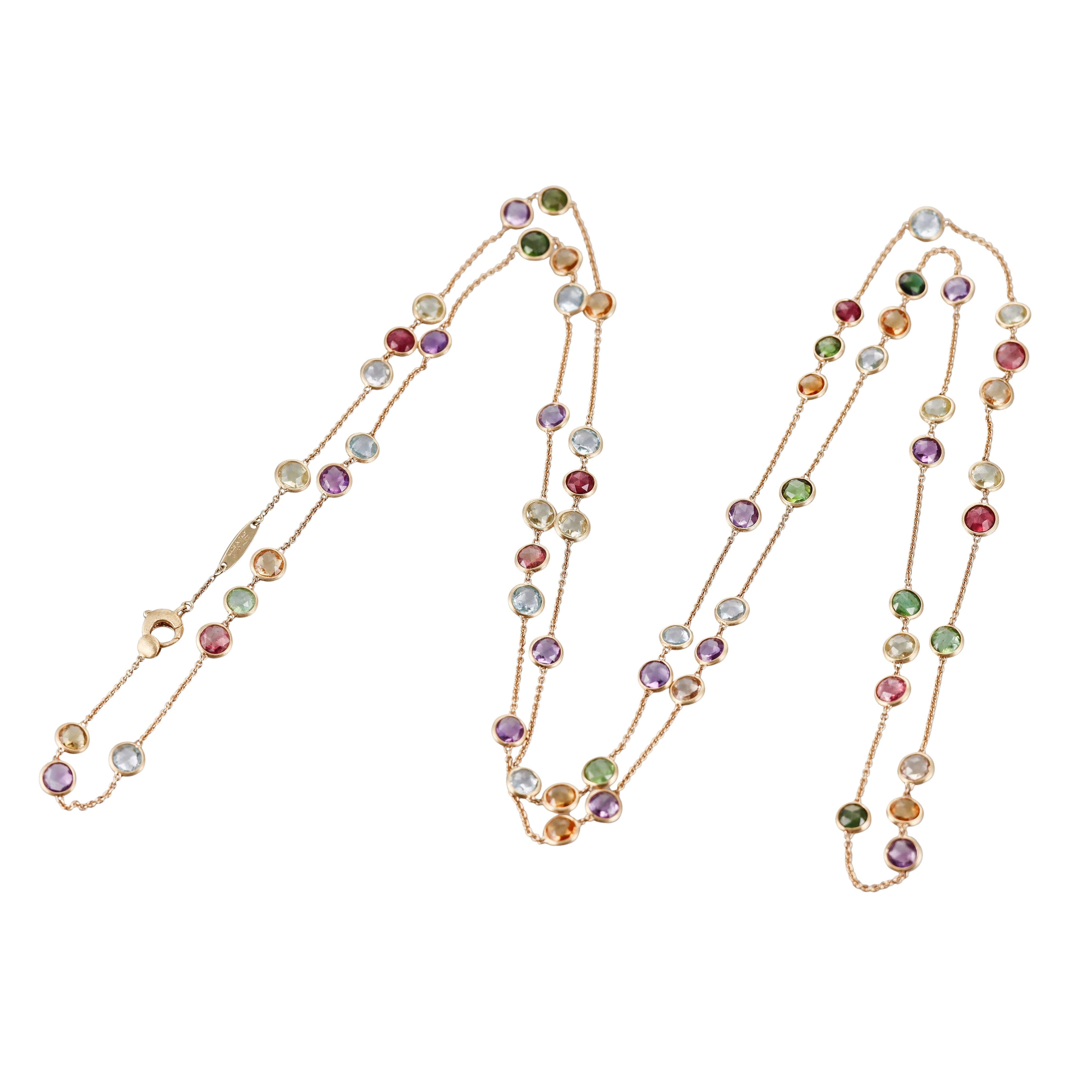 Marco Bicego Jaipur Multi Gemstone Gold Long Necklace