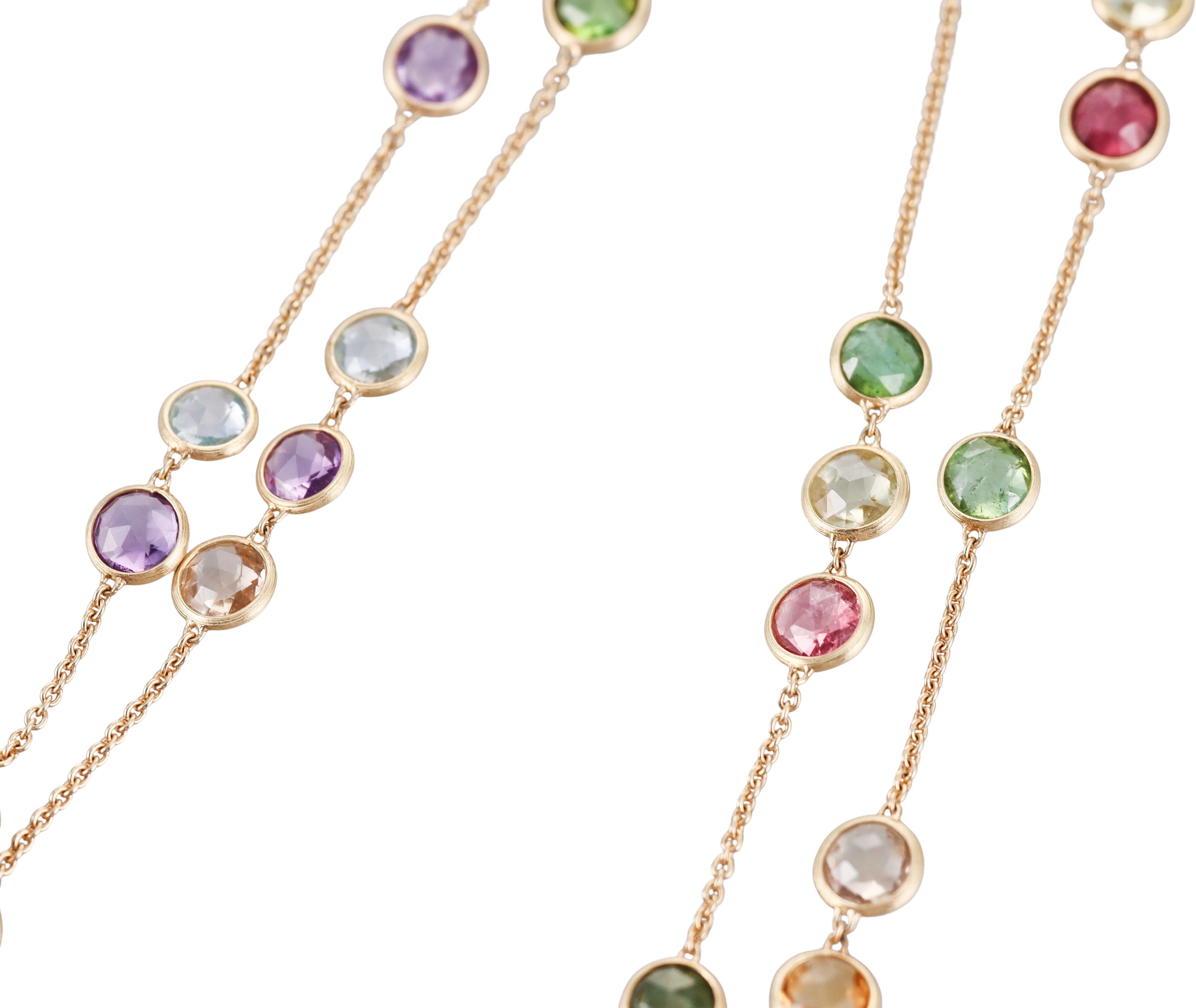 Marco Bicego Jaipur Multi Gemstone Gold Long Necklace