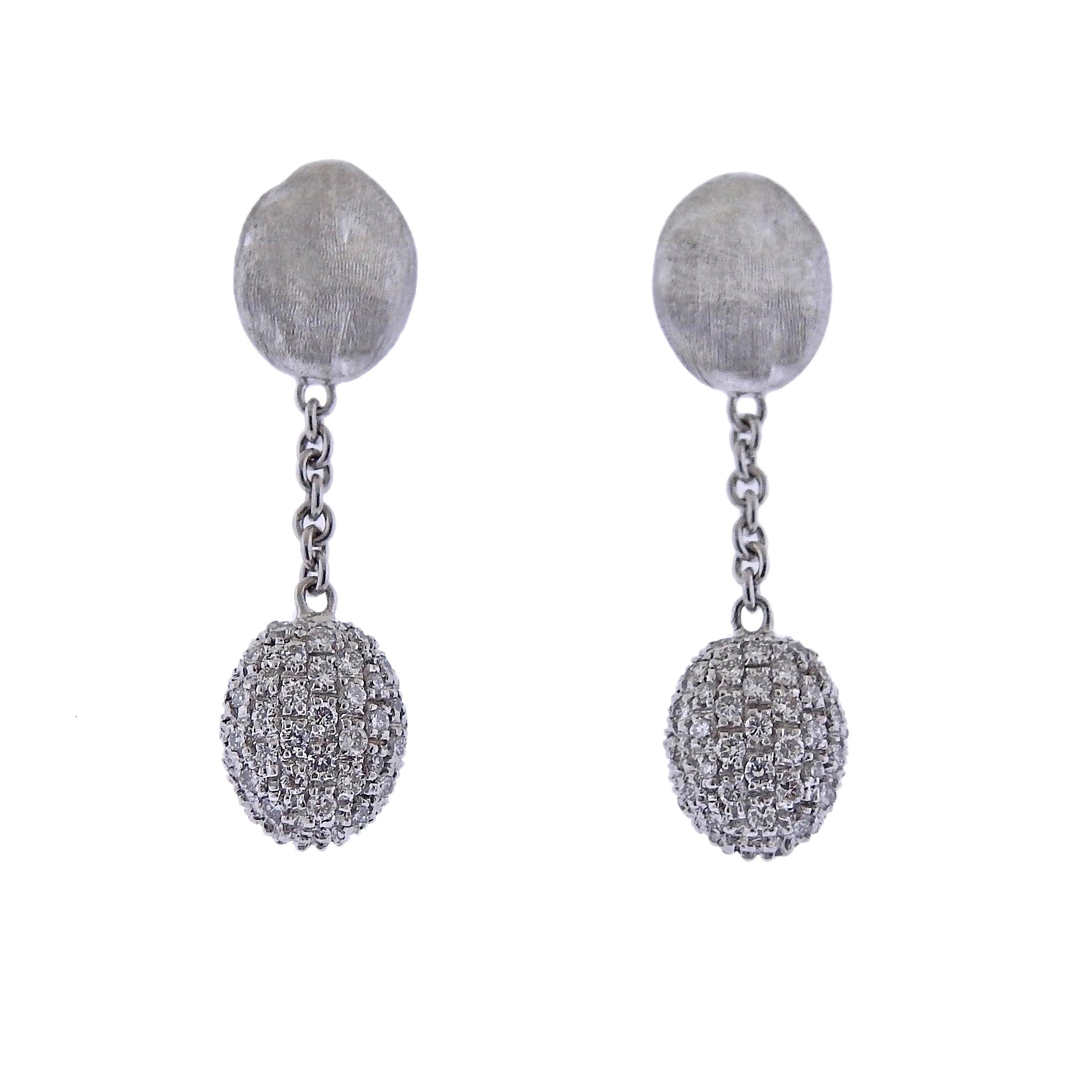 Marco Bicego Siviglia Gold Diamond Drop Earrings